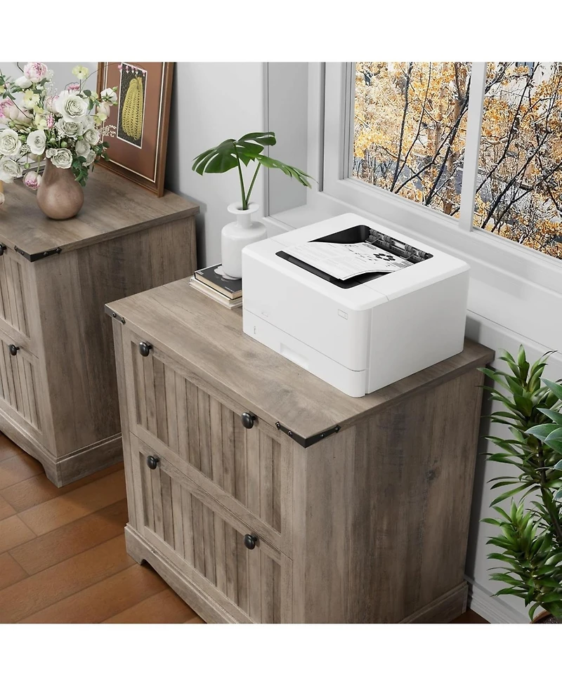 gaomon Farmhouse File Cabinets with 2 Drawers,30" File Cabinets with Hanging File Folders for A4/Letter/Legal Size Documents