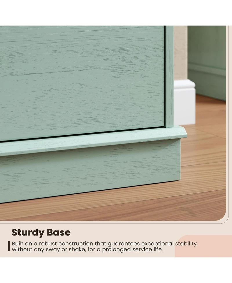 gaomon Green 9 Drawer Dresser Wide Top Double Chest with Deep Drawers