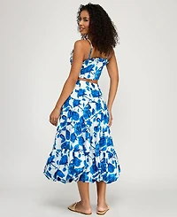 Katia Rae Junior's Floral Square Neck Top and Midi Skirt, 2-Piece Set