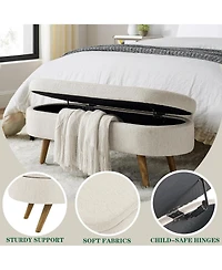 Rainsken Oval Storage Ottoman Bench