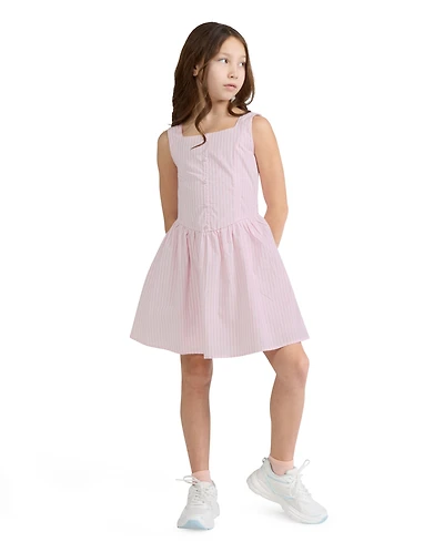 abercrombie kids Girls' Faux Button Square Neck Mini Dress