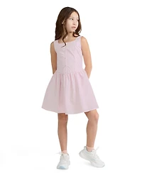 abercrombie kids Girls' Faux Button Square Neck Mini Dress