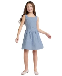 abercrombie kids Girls' Faux Button Square Neck Mini Dress