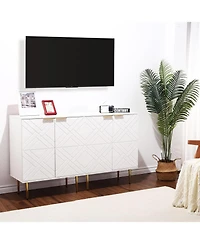 gaomon Kitchen Buffet Cabinet, 58" Sideboard Cabinet, Storage Cabinet with Doors, Modern Coffee Bar for Kitchen, Dining Room, Hallway.