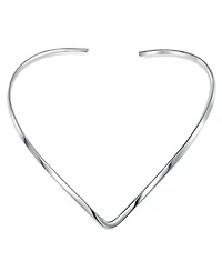 Bling Jewelry Simple Charm Slider V Shape Choker Collar Statement Necklace .925 Silver Sterling