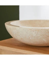 Tikamoon Calypso Cream white marble washbasin
