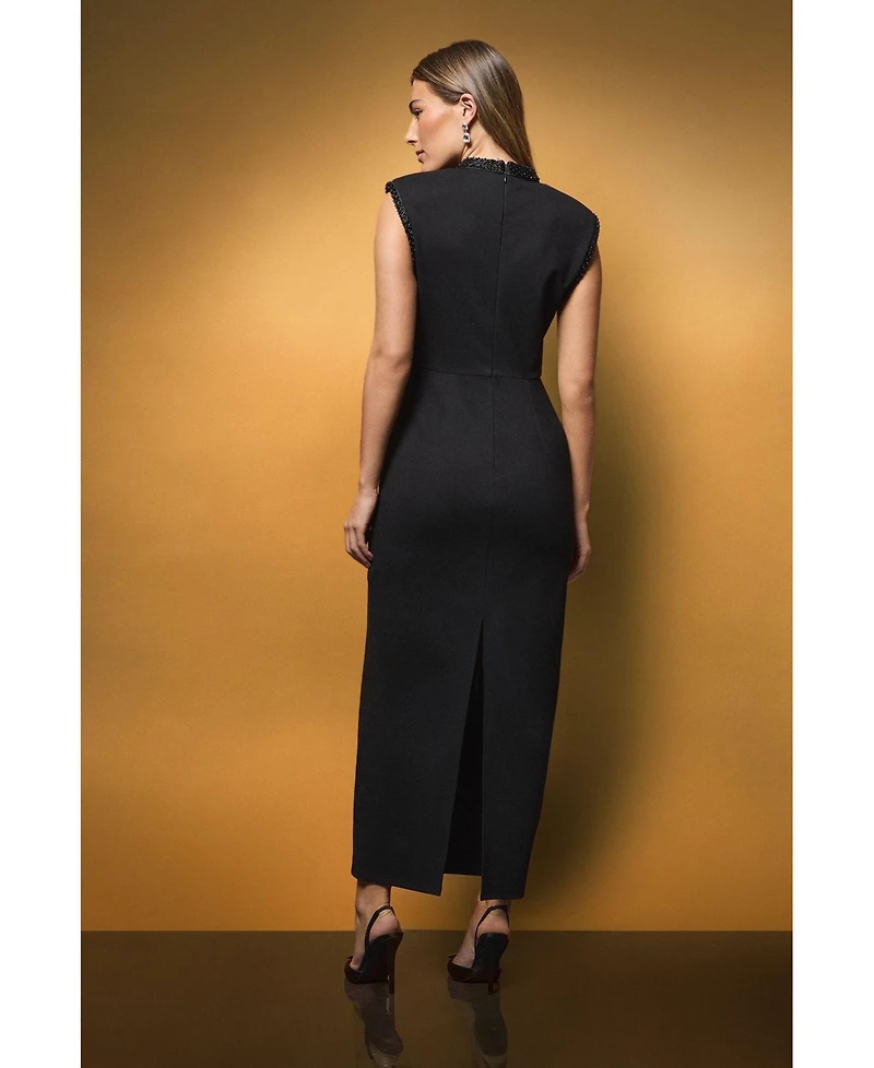 Coast Women's Beaded High Neck Column Maxi Dress