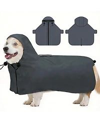 Aronkl Waterproof Windproof Dog Rain Jacket with Hood for Active Breeds