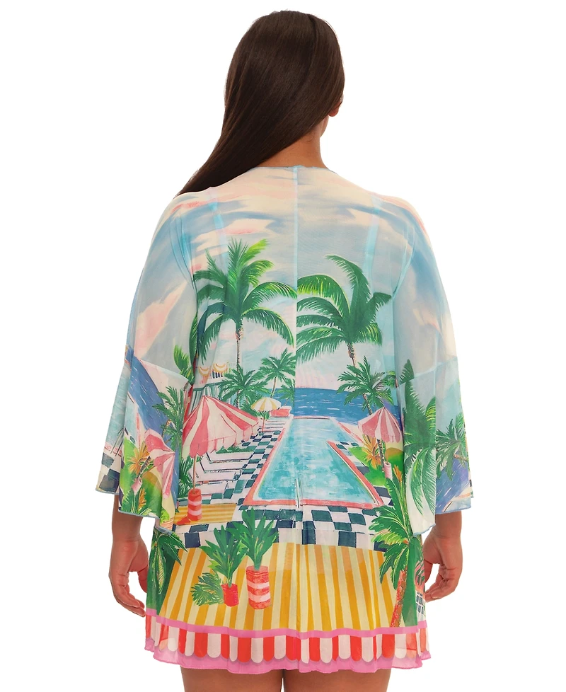 Becca Etc Plus Miami Beach Tie-Front Cover-Up Tunic