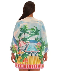 Becca Etc Plus Miami Beach Tie-Front Cover-Up Tunic