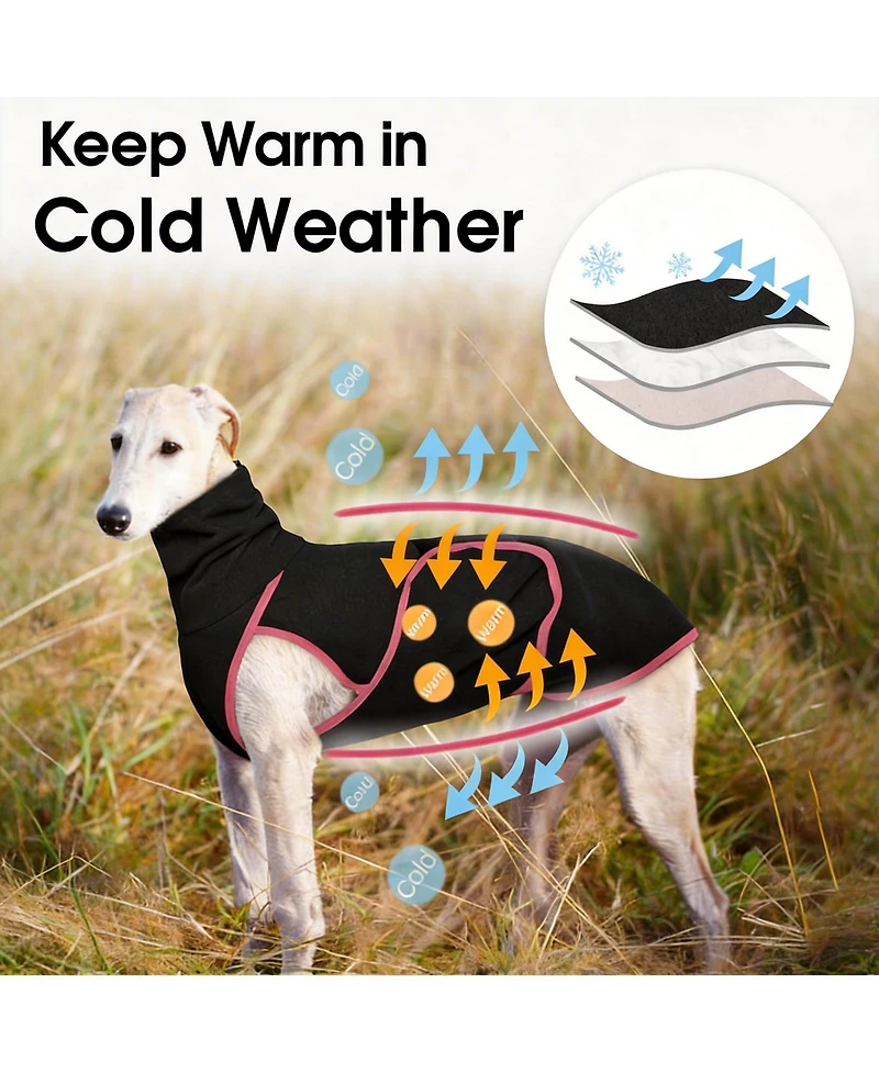 Aronkl Soft Turtleneck Dog Anxiety Jacket for Cold Weather