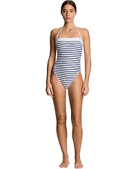 Lauren Ralph Women's Modern Bandeau Neck One-Piece Swimsuit