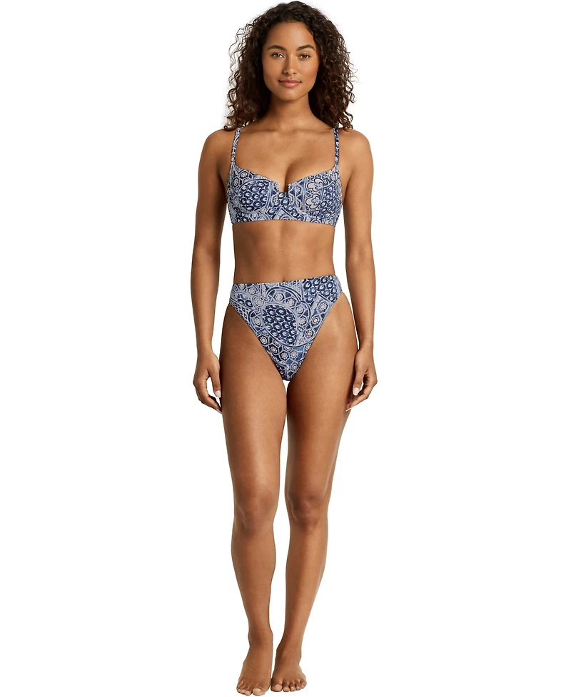 Lauren Ralph Women's Notch Printed Swim Top