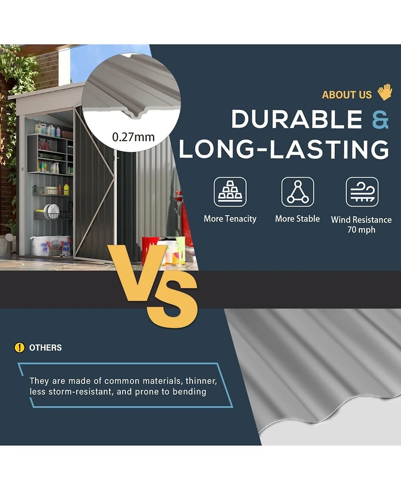 Aecojoy Outdoor Durable and Space-Saving Small Storage Shed