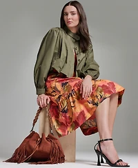 Bcbg Women's Long-Sleeve Mock Neck Cropped Jacket