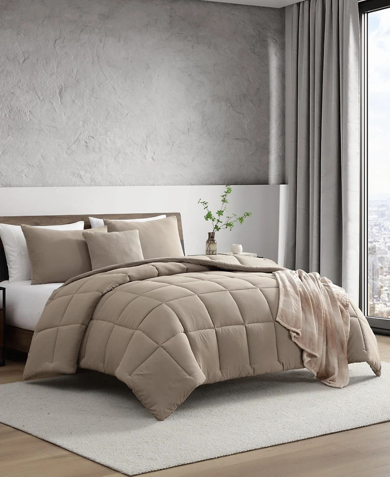 Kenneth Cole Reaction Solid Washed Microfiber 5-Pc. Comforter Set, King
