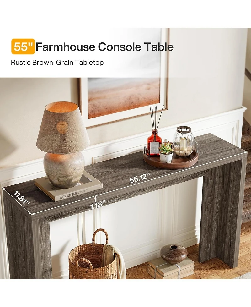 Tribesigns Media Console, 55-Inch Wooden Sofa Table with Storage for Entryway, Foyer, Hallway, Living Room