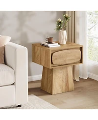 Tribesigns Modern Side End Table with Storage Drawer for Living Room, Bedroom and Small Space