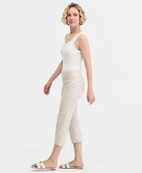 Jm Collection Women's Jacquard Mid Rise Pull-On Capri Pants, Macy's Exclusive