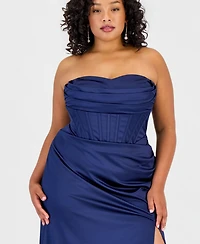 Katia Rae Trendy Plus Sweetheart-Neck Corset Gown