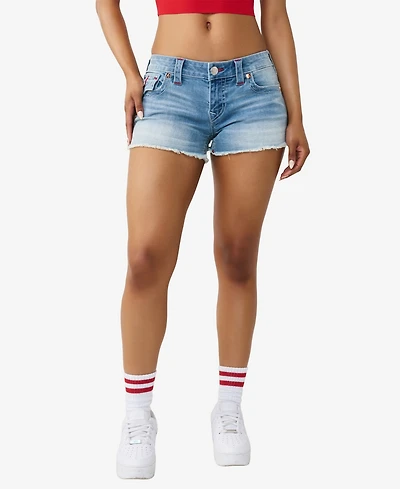 True Religion Women's Joey Low-Rise Super T-Flap Shorts