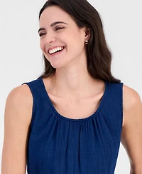 Style & Co Women's Cotton Gauze Sleeveless Tiered Dress, Macy's Exclusive