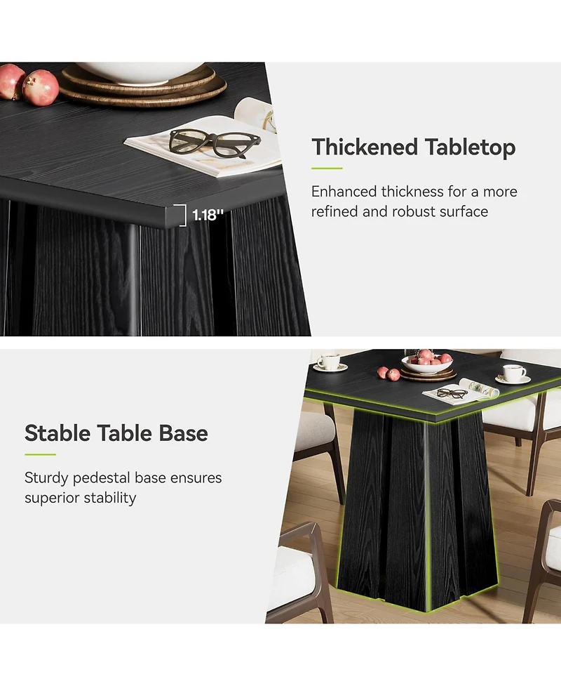 Tribesigns 31.5" Wooden Square Dining Table for 2-4 People, Farmhouse Kitchen Table