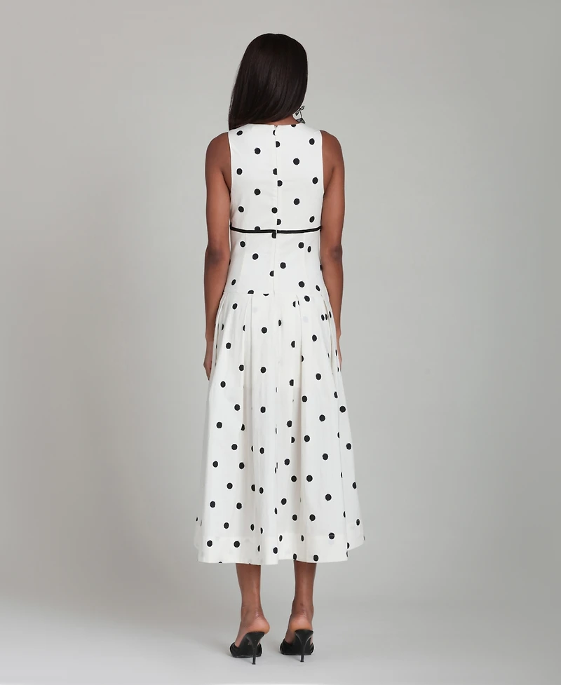 Avec Les Filles Women's Sleeveless V-Neck Midi Dress