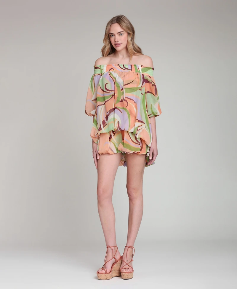 Avec Les Filles Women's Off-Shoulder Short Dress