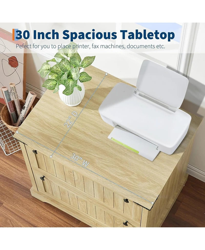 gaomon Farmhouse File Cabinets with 2 Drawers,30 in File Cabinets with Hanging File Folders for A4/Letter/Legal Size Documents