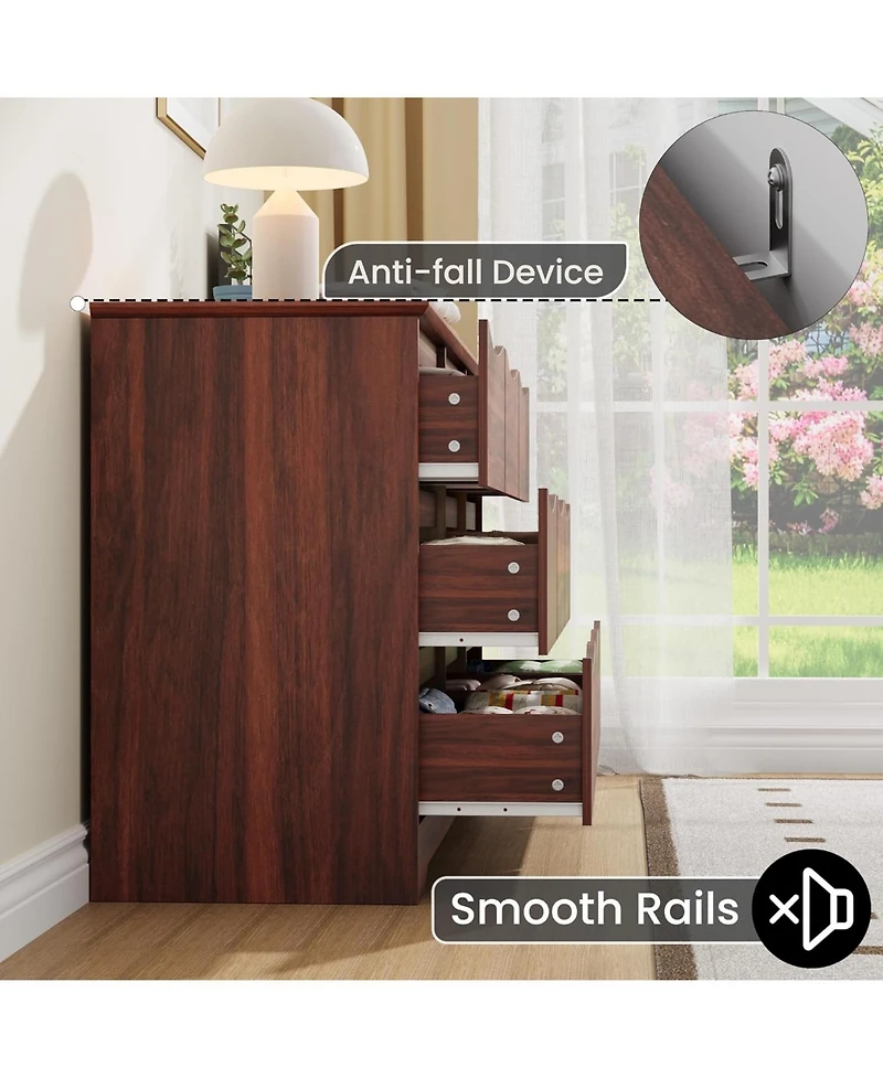 gaomon Wooden Dresser with Drawers, Tall Modern Closet with Deep Storage, Large Chest of Drawers with Wide Top