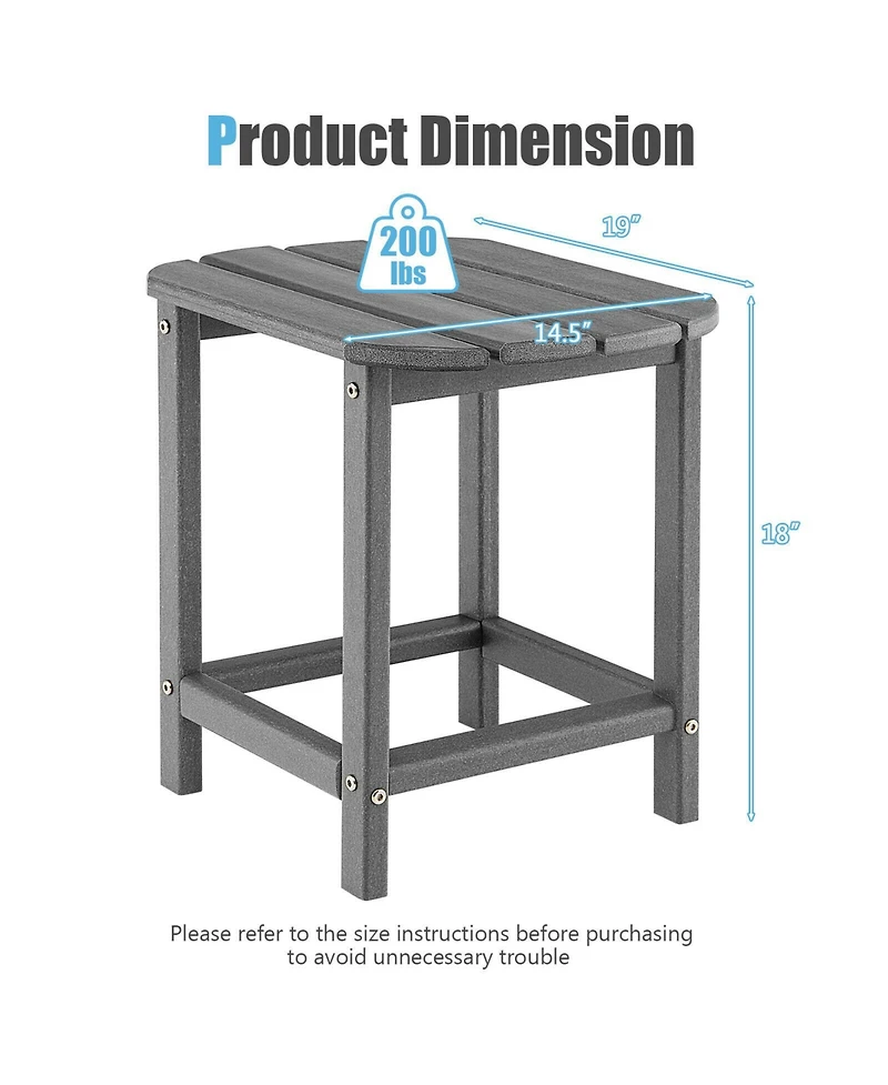 sumyeg Outdoor Weather Resistant Side Table for Patio and Garden