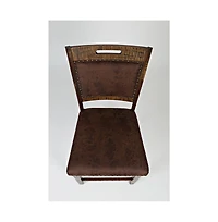 Jofran Industrial Nailhead Trim Upholstered Back Counter Stool (Set of 2)