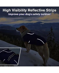 Aronkl Reflective Waterproof Dog Jacket with Fur Collar & Adjustable Buckle for Cold Weather