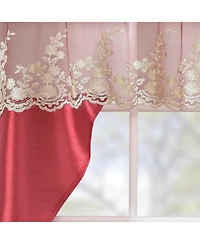 Rt Designers Collection Polyester Bethany Embroidered 3 Piece Kitchen Curtains Tier & Swag Set 60" x 36"