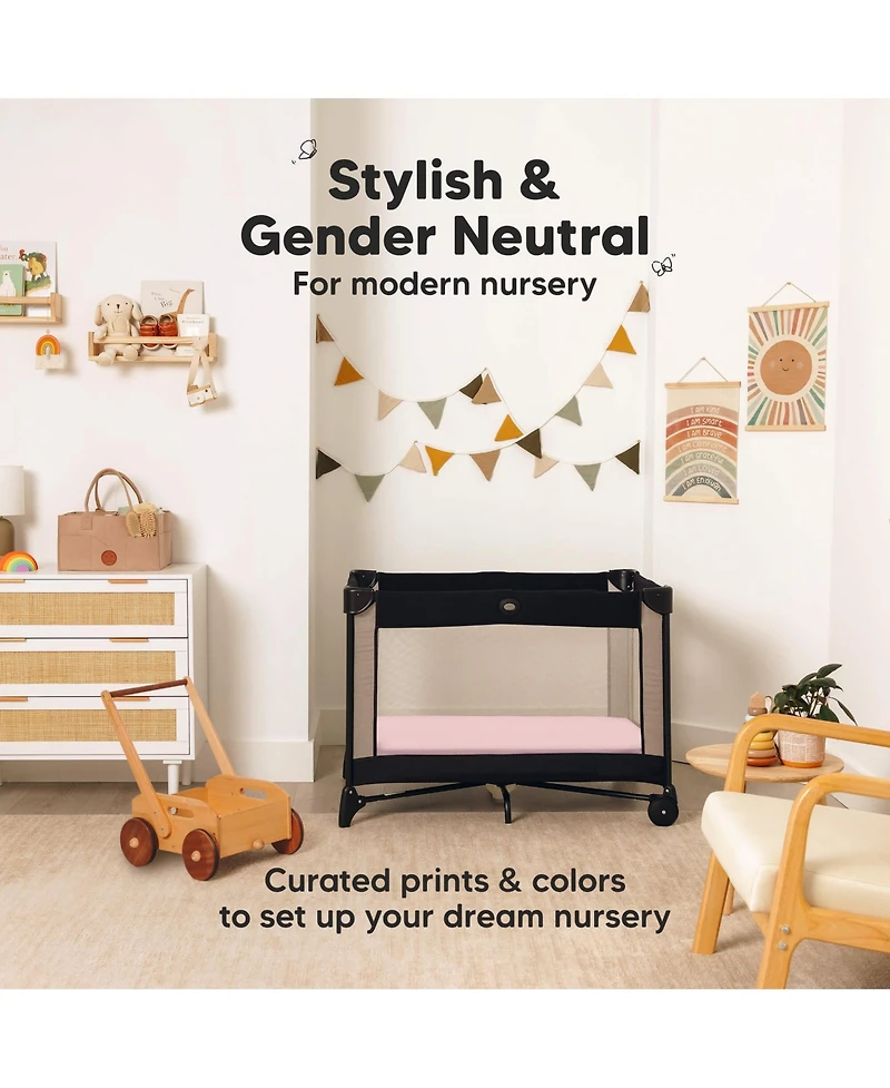 KeaBabies 2-Pack Mini Crib Sheets, Pack and Play Sheets Fitted, N Organic Fitted Sheet Cover