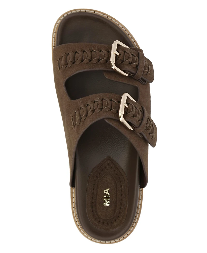 Mia Women's Marley Braided Buckle Slip-On Casual Sandals