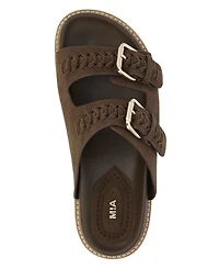 Mia Women's Marley Braided Buckle Slip-On Casual Sandals