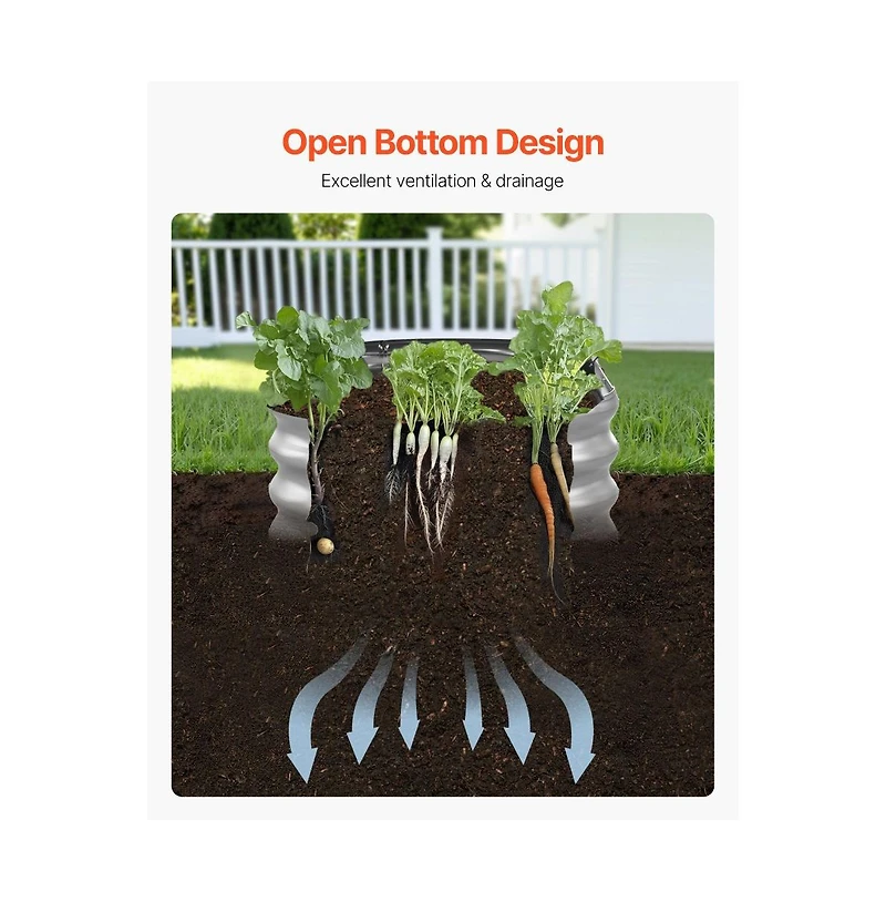 Slickblue Outdoor Metal Raised Bed for Vegetables & Flowers