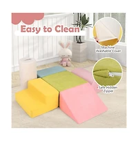 Hongge 6 Pieces Baby Climbing Blocks with 30D High-Density Foam and Carrying Handles