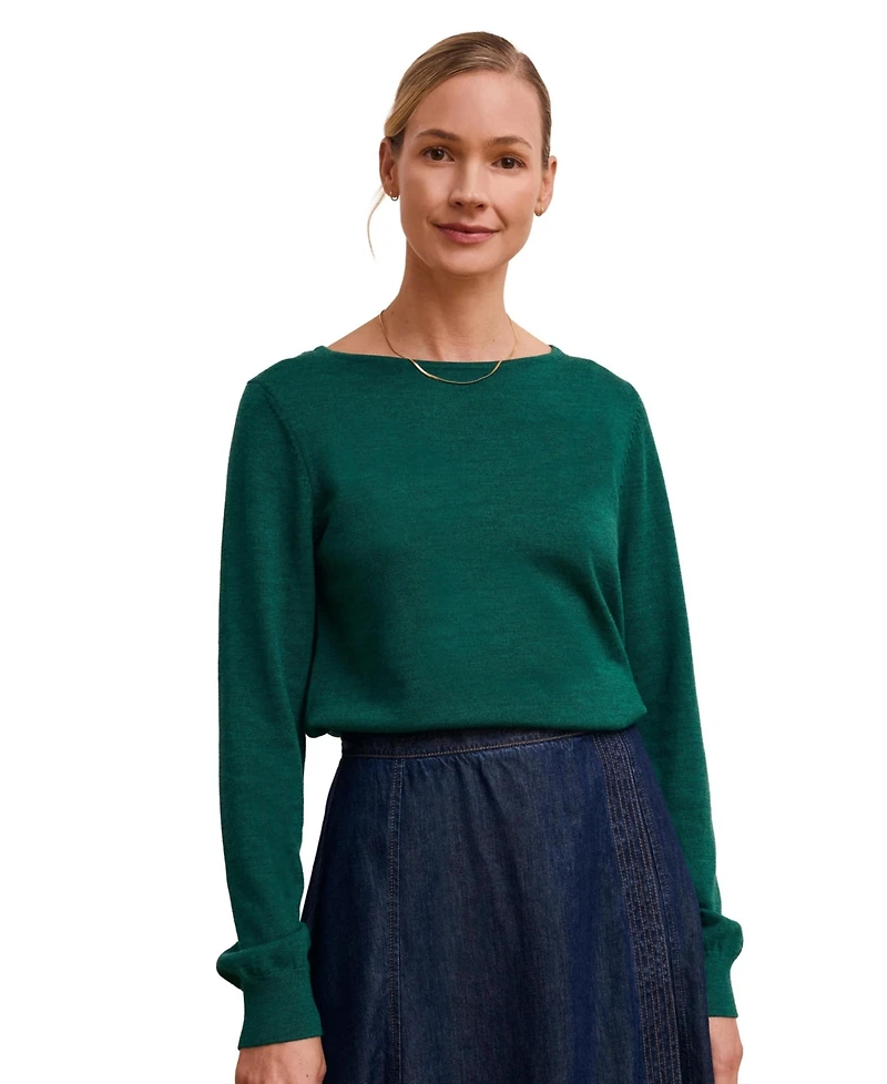 Celtic & Co. Women's Merino Fine Knit Boat Neck Jumper