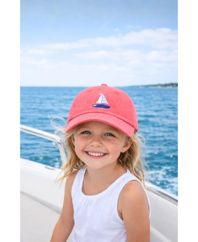 Bits & Bows Girls Little/Big Sailboat Bow Baseball Hat