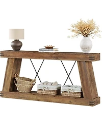 Tribesigns Long Farmhouse Console Table, Industrial Rustic Entryway Furniture for Hallway, Entry, Living Room
