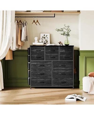 gaomon 12 Drawer Dresser with Fabric Bins,Fabric Storage Tower,Closet Organizers and Storage for Bedroom,Hallway&Entryway.