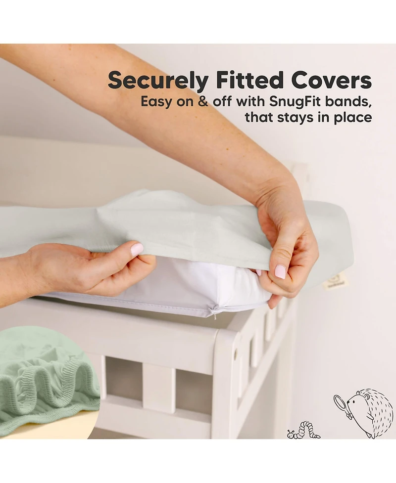 KeaBabies 2-Pack Isla Waterproof Changing Pad Covers for Boy, Girl, 32x16 Soft Nursery Baby Table Cover Sheets