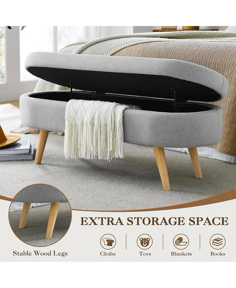 Rainsken Oval Storage Ottoman Bench
