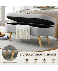 Rainsken Oval Storage Ottoman Bench