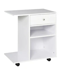 Rainsken Rolling File Cabinet Cart with Wheels, Mobile Printer Stand with Drawer and Adjustable Shelf for Home Office