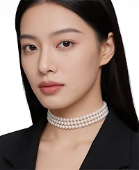 Macy's Cultured Freshwater Pearl (6-7mm) Choker Necklace in Sterling Silver