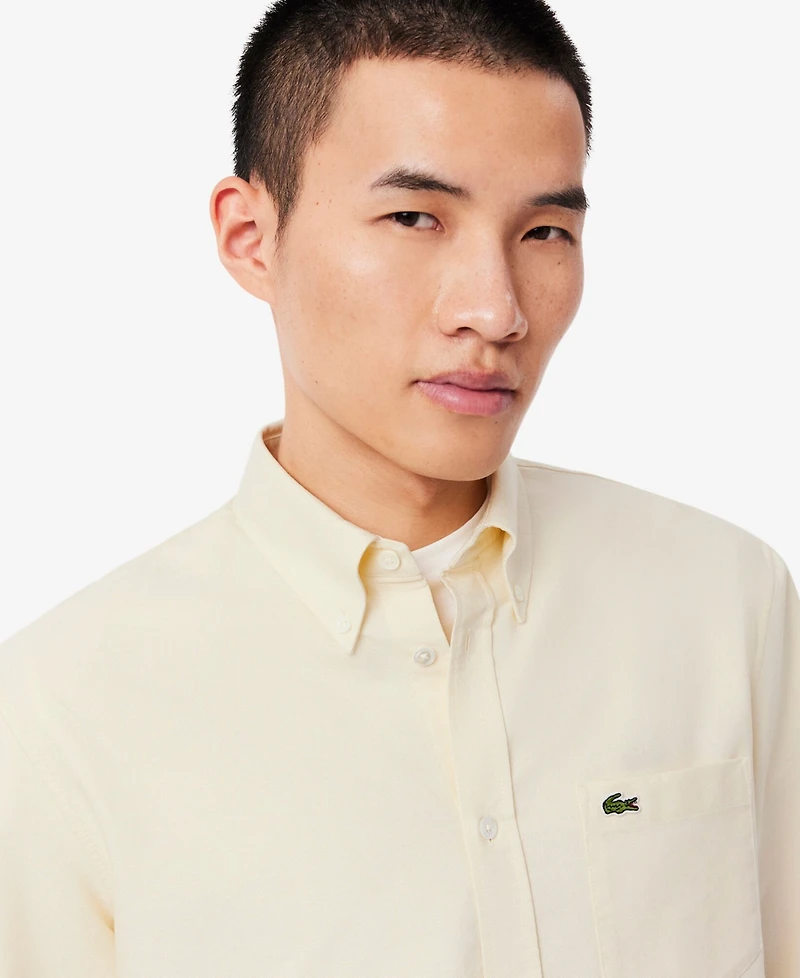 Lacoste Men's Woven Long-Sleeve Button-Down Oxford Shirt